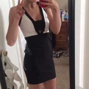 black and white dress